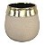 CACHEPOT DE CERAMICA BEGE E DOURADO 11,5CM X 11,5CM X 10,5CM - Imagem 1