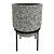 CACHEPOT DE CERAMICA COM SUPORTE DE METAL 12CM X 12CM - Imagem 1
