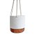 CACHEPOT DE CERAMICA PARA PAREDE BRANCO E TERRA COTA COM ALC - Imagem 1