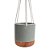 CACHEPOT DE CERAMICA PARA PAREDE CINZA E TERRA COTA COM ALCA - Imagem 1