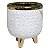 CACHEPOTS DE CERAMICA BRANCO E DOURADO - Imagem 1
