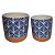 CJ DE CACHEPOTS DE CERAMICA TERRA COTA E AZUL  2PCS G14 X 1 - Imagem 1