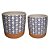 CJ DE CACHEPOTS DE CERAMICA TERRA COTA E AZUL  2PCS G14 X 1 - Imagem 1