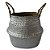 CESTO COM ALCAS EM RATTAN PRATEADO D27CM X 23CM - Imagem 1