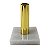 CASTICAL EM METAL DOURADO COM BASE EM MARMORE BRANCO 8CM X 8 - Imagem 1
