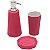 KIT BANHEIRO EMBORRACHADO VERMELHO - 3 PCS - Imagem 1