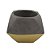 CACHEPOT EM CIMENTO E DOURADO  1 PECA 10,7CM X 10,7CM X 8,5C - Imagem 1