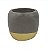CACHEPOT EM CIMENTO E DOURADO 1 PECA D14,5CM X 14CM - Imagem 1