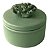 POTE DE CERAMICA VERDE COM FLORES APLICADAS 3D 10,8CM X 10,8 - Imagem 1