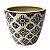 CACHEPOT DE CERAMICA BEGE E AZUL 14,5CM X 17CM - Imagem 1