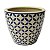 CACHEPOT DE CERAMICA BEGE E AZUL 14,5CM X 17CM - Imagem 1