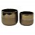 CONJ. DE CACHEPOTS DE CERAMICA DOURADO G  14CM X 14CM X 12CM - Imagem 1