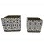 CONJ. DE CACHEPOTS EM CIMENTO COM DESENHOS EM BRANCO 2 PCS G - Imagem 1