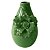 VASO DE CERAMICA VERDE COM FLORES APLICADAS 3D 14CM X 12,7CM - Imagem 1