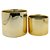 CONJ. DE CACHEPOTS DE CERAMICA DOURADO  2 PCS G  15CM X 15CM - Imagem 1