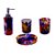 KIT BANHEIRO DE VIDRO COLORIDO 4 PCS GG 13CM X 9CM X 3CM G 7 - Imagem 1