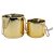 CONJ. DE CACHEPOTS DE CERAMICA DOURADO COM ALCA DE CORDA 2 P - Imagem 1
