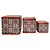 CJ. DE CACHEPOTS DE CERAMICA VERMELHO - 3 PCS - Imagem 1