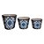 CJ. DE CACHEPOTS DE CERAMICA AZUL - 3 PCS - Imagem 1