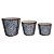 CJ. DE CACHEPOTS DE CERAMICA AZUL - 3 PCS - Imagem 1