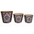 CJ. DE CACHEPOTS DE CERAMICA AMARELO - 3 PCS - Imagem 1