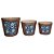 CJ. DE CACHEPOTS DE CERAMICA AZUL - 3 PCS - Imagem 1