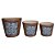 CJ. DE CACHEPOTS DE CERAMICA AZUL - 3 PCS - Imagem 1