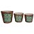 CJ. DE CACHEPOTS DE CERAMICA VER - 3 PCS - Imagem 1