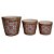CJ. DE CACHEPOTS DE CERAMICA LARANJA - 3 PCS - Imagem 1