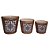 CJ. DE CACHEPOTS DE CERAMICA AZUL - 3 PCS - Imagem 1