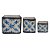 CJ. DE CACHEPOTS DE CERAMICA AZUL - 3 PCS - Imagem 1