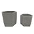 CONJ. DE CACHEPOTS SEXTAVADO EM CIMENTO CINZA  2 PCS G  18CM - Imagem 1