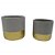 CONJ. DE CACHEPOTS EM CIMENTO E DOURADO  2 PCS G  D17,2CM X - Imagem 1