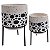 CJ. DE CACHEPOTS DE CERAMICA COM BASE DE MADEIRA - 2PS - Imagem 1