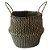 CESTO COM ALCAS EM RATTAN PRETO E BEGE D31CM X 27CM - Imagem 1