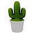 POTE DE CERAMICA COM TAMPA - CACTOS - VERDE E BRANCO GELO - Imagem 1