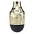 VASO DE VIDRO METALIZADO DOURADO E PRETO 13CM X 13CM X 25CM - Imagem 1