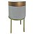 CACHEPOTS DE CERAMICA CINZA E DOURADO COM BASE DOURADA - Imagem 1
