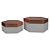 CONJ. DE CAIXAS SEXTAVADO DE MADEIRA BRANCO E COBRE  2PCS G - Imagem 1