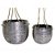 CONJ. DE CACHEPOTS DE CERAMICA PARA PAREDE PRATA COM ALCA DE - Imagem 1