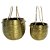CONJ. DE CACHEPOTS DE CERAMICA PARA PAREDE DOURADO COM ALCA - Imagem 1