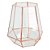 VASO SEXTAVADA DE METAL E VIDRO ROSE 17,5CM X 15CM X 19CM - Imagem 1