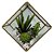TERRAREO DE VIDRO E METAL DOURADO E FLORES DECORATIVAS - Imagem 1