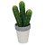 CACTO DECORATIVO DE PLASTICO E CERAMICA CINZA - Imagem 1