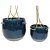 CONJ. DE CACHEPOTS DE CERAMICA PARA PAREDE AZUL E BRANCO COM - Imagem 1