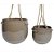 CONJ. DE CACHEPOTS DE CERAMICA PARA PAREDE MARROM COM ALCA D - Imagem 1