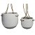 CONJ. DE CACHEPOTS DE CERAMICA PARA PAREDE CINZA COM ALCA DE - Imagem 1