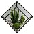 TERRAREO DE VIDRO E METAL PRETO E FLORES DECORATIVAS - Imagem 1