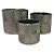 CONJ. DE CACHEPOTS EM CERAMICA PRATEADO  3 PCS G  D12CM X 10 - Imagem 1