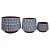CONJ. DE CACHEPOTS DE CERAMICA ESTAMPADO AZUL E BRANCO COM D - Imagem 1